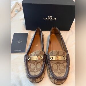 Coach Logo Olive Signature Loafers 7.5